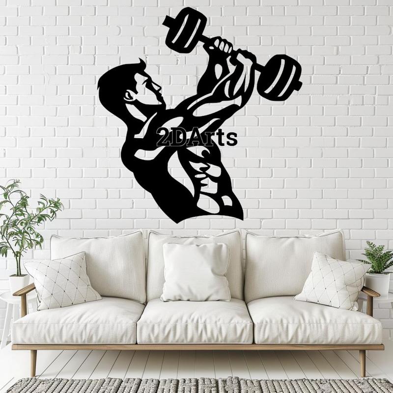 Bodybuilder 2D Wall Art/Window Art STL & SVG File for 3D Printing and Laser Cutting