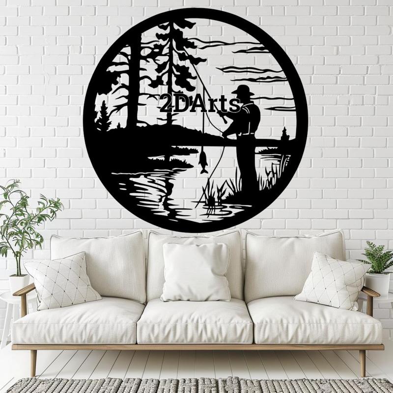 Fishermen 2D Wall Art/Window Art - Digital STL & SVG File for 3D Printing or Laser Cutting
