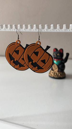 Earring pumpkin halloween horror