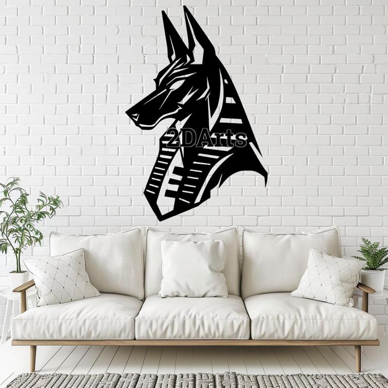 Anubis Head 2D Wall Art/Window Art - Digital STL & SVG File for 3D Printing or Laser Cutting
