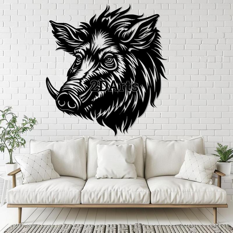 Boar Face 2D Wall Art - Window Art