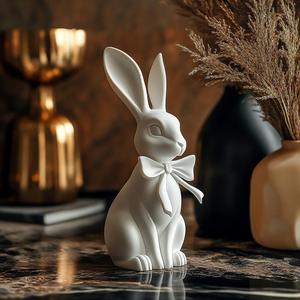 Handmade Bunny with Ribbon – Rustic Easter Charm