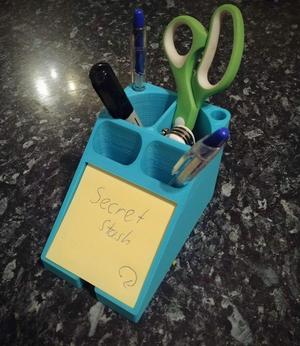 Desk organiser with secret stash compartment