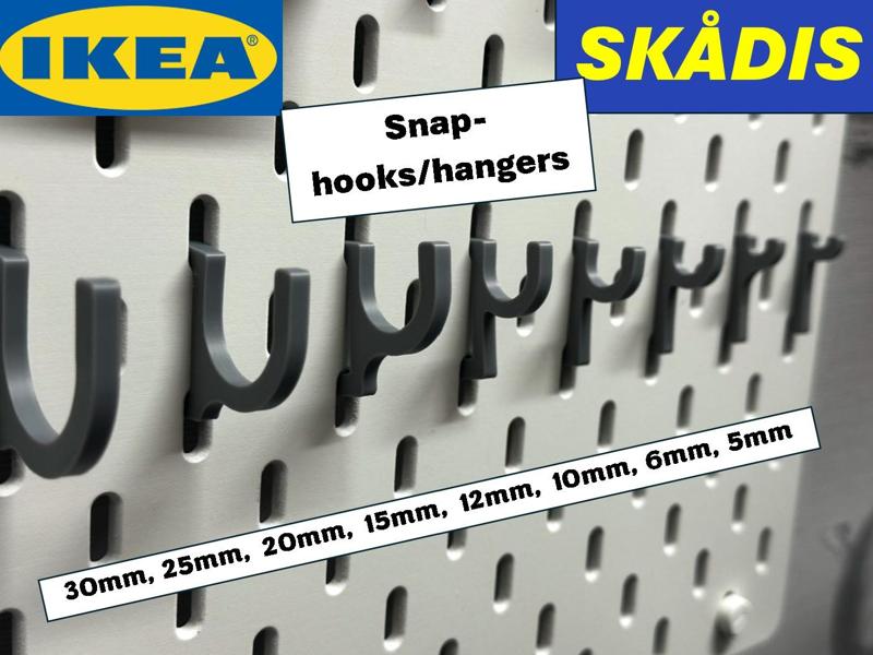 IKEA SKÅDIS snap hook, eight-piece set