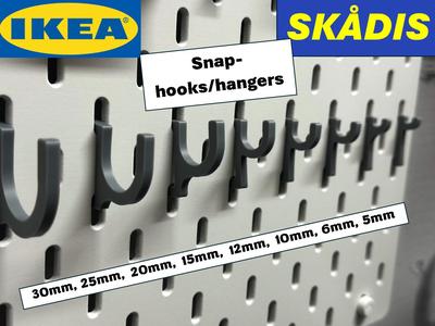 IKEA SKÅDIS snap hook, eight-piece set