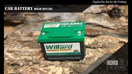 1/10 Scale Car Battery (High detail)