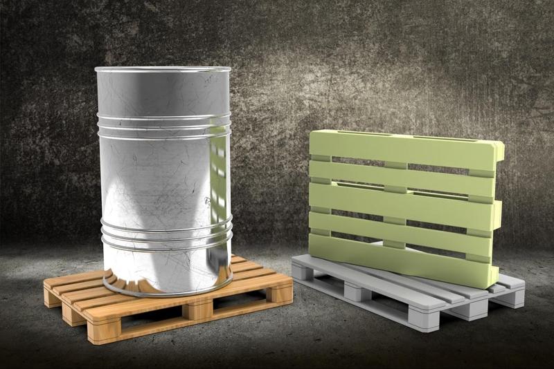 pallet with barrel