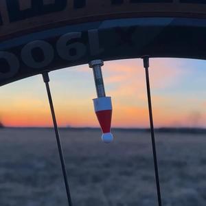 Santa Hat Bike Valve Caps   