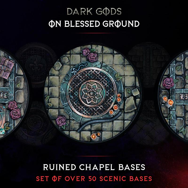Dark Gods - On Blessed Ground Ruined Chapel Bases - Round AND Oval