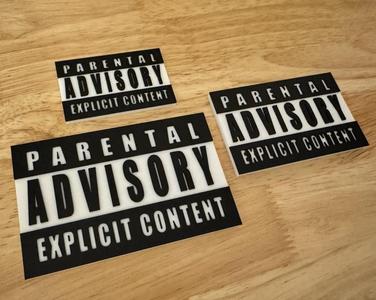 Parental Advisory Music Warning Label - Fridge Magnet (Hot-Swap, Multi-Color) | Decoration For Whiteboard, Refrigerator, Locker, Cabinet | Home & Kitchen Essential, Classroom Office Supplies |
