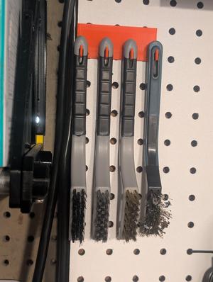 Pegboard slim wire brush holder - multiple sizes