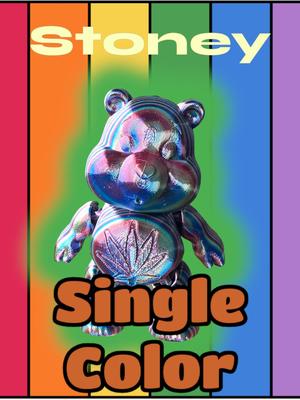 Stoney Bear - Single Color, Care Bear, Articulated, Flexi, Flexible, print in place