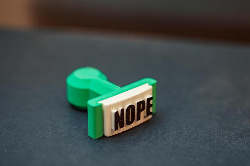A NOPE Stamp. Stamp anything you diskile!