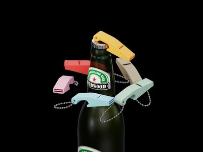 Whistle + Bottle Opener + Keychain