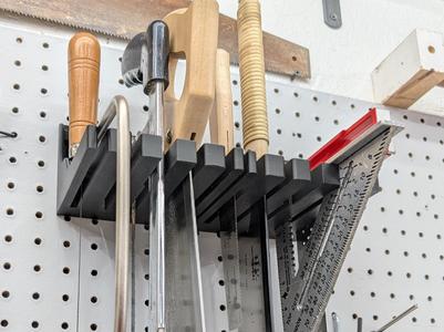 Peg Board Saw and Square Holder