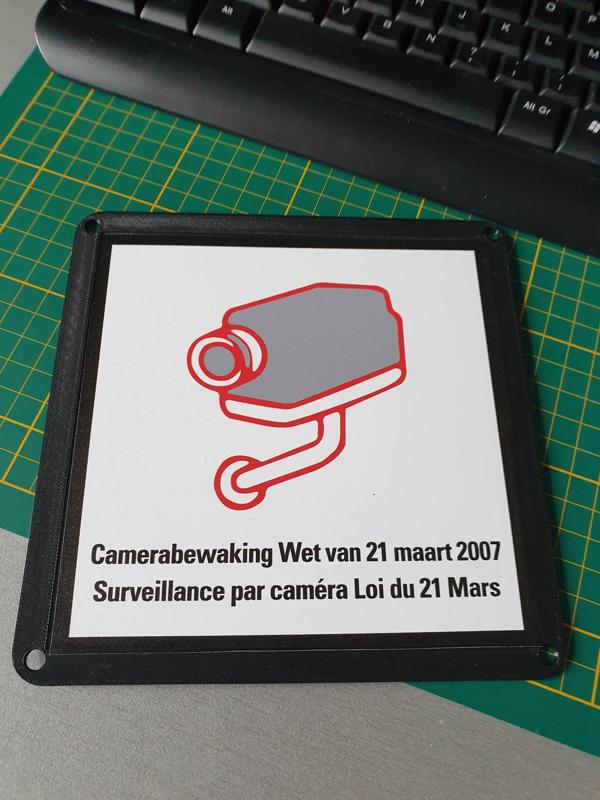 Support for surveillance sticker 15/15cm