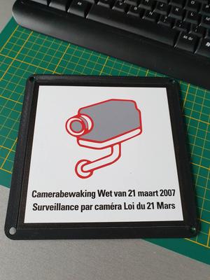 Support for surveillance sticker 15/15cm