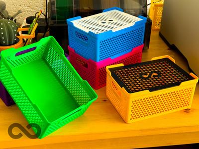 140x200mm Handle Stacking Basket - Eternity Labs