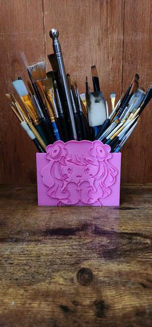 Kawaii Girl Pencil Holder