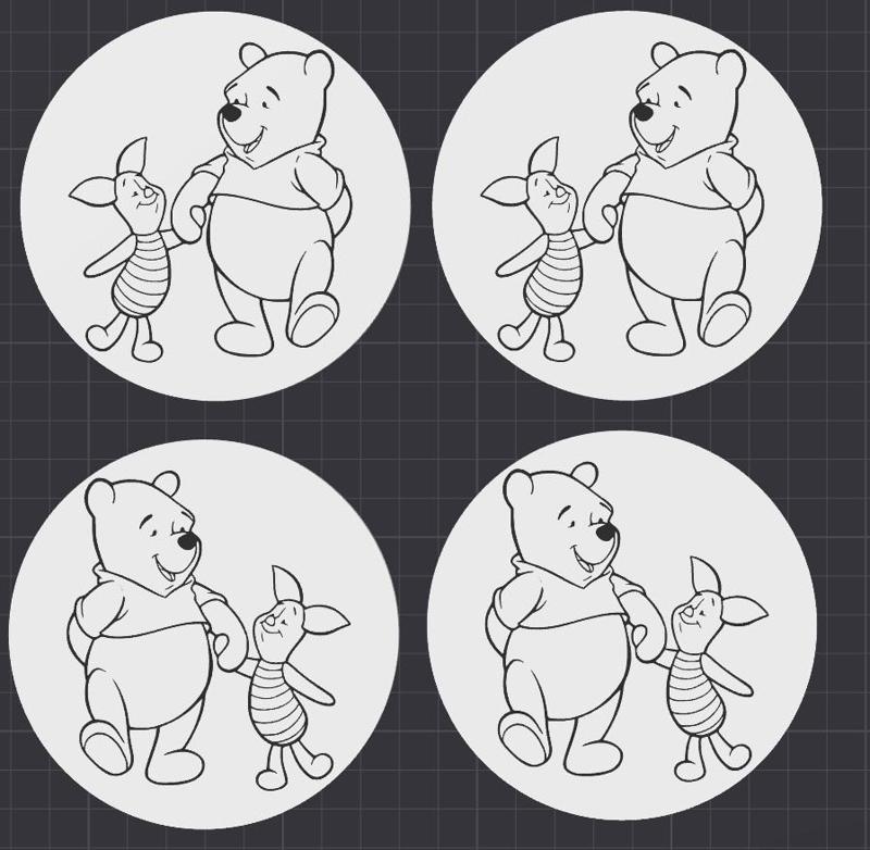 Winnie Pooh and Piglet ferkel Coaster Untersetzer