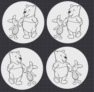 Winnie Pooh and Piglet ferkel Coaster Untersetzer