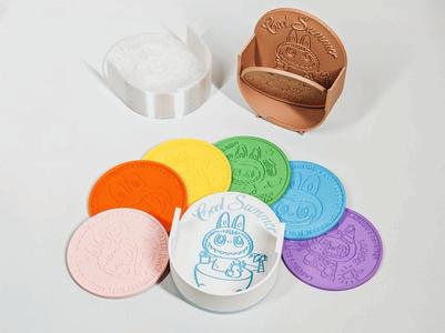 Cool Summer - Labubu Coasters with Refrigerator Magnet Storage Box - Five Designs