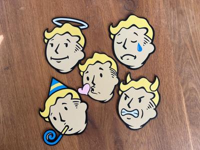Fallout Coaster Set 2 / 4 color / Vaultboy / Gamer