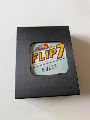 Flip 7 OP Games card and rules sheet box