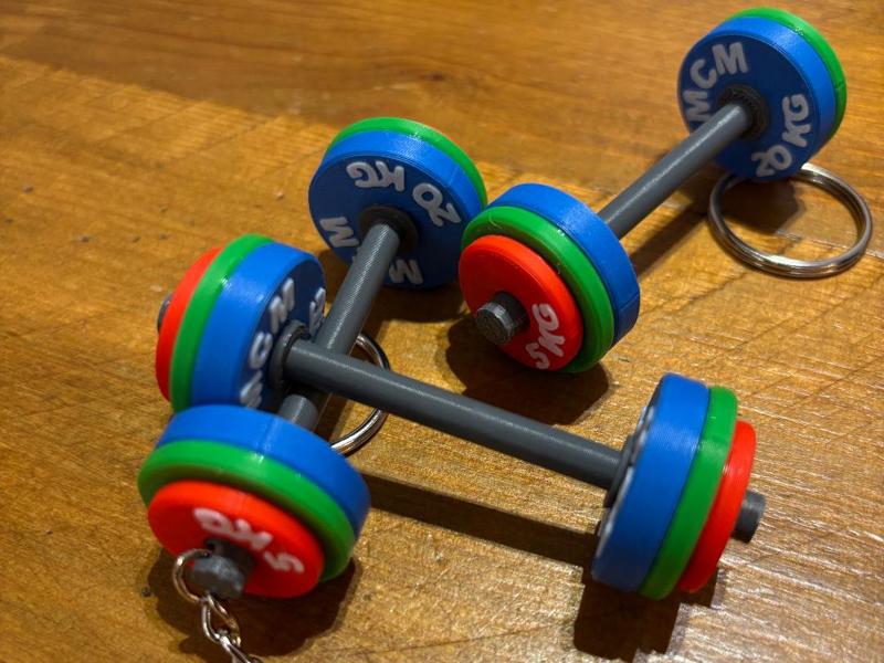 Customizable Dumbbell Keychain
