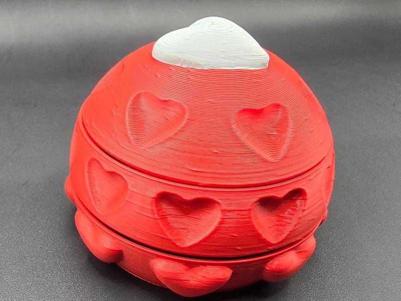 Valentine's Fidget Sphere with 3D Heart Design
