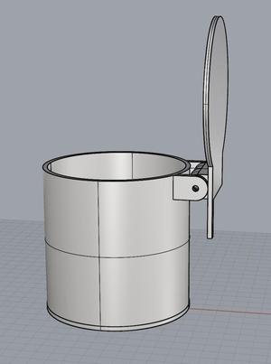 Container and lid  with lever