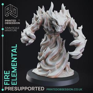 Fire Elemental - DND Miniature - PRESUPPORTED - 32mm Scale