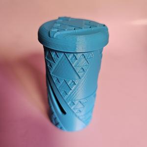 Dog bag holder with Sierpinski Triangle fractal pattern