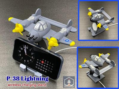 Cute P-38Lightning iphone Wireless Charging Stand 