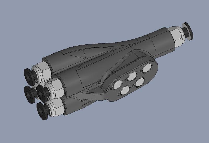 Smooth four way splitter, no supports!