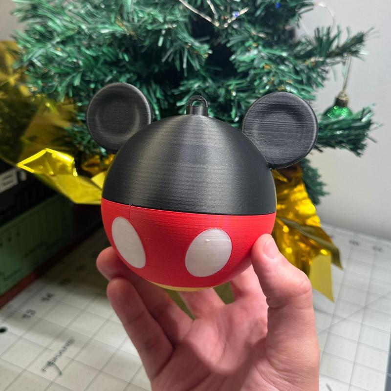 3D Printable Mickey Mouse Ornament Christmas 