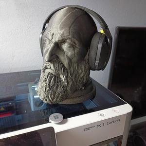 God of War Kratos head, headphone stand