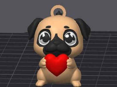 Cute Valentine's Pug