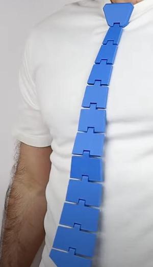Articulated shirt TIE, printed in one piece 