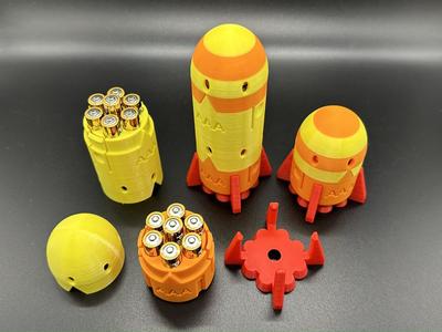 Rocket Battery Holder (Customizable Message)
