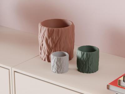Wood Plant Pot. Tree Trunk Style Planter