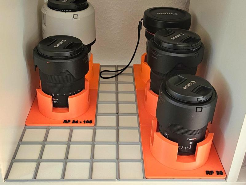 Gridfinity Canon EOS Lens Holder RF EF 3x3