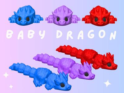 Flexi Baby Dragon - Articulated Fidget 