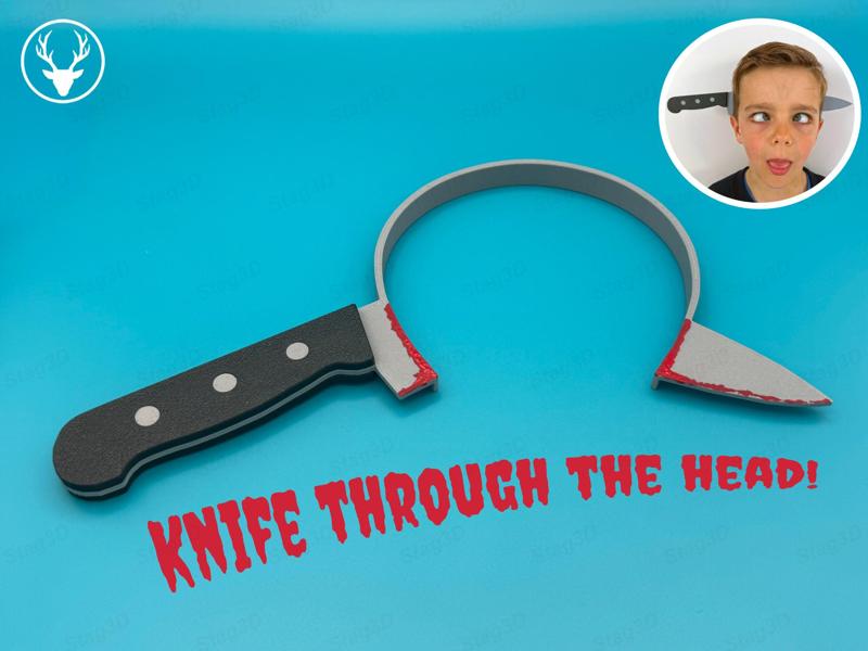 Knife through the head prop!