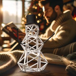 Grid Snowman Sculpture - Christmas decor