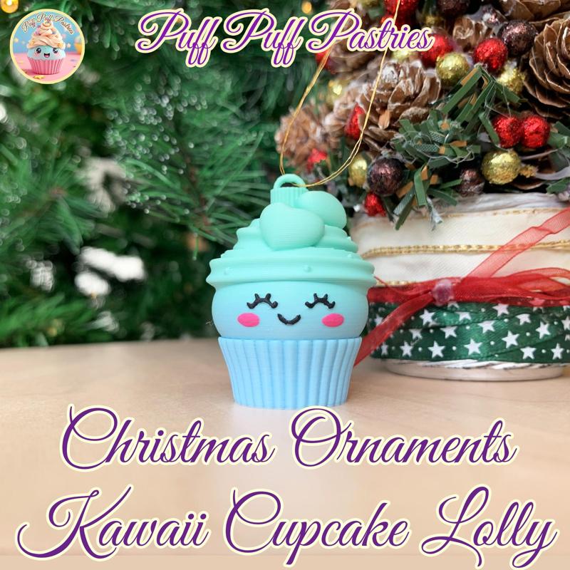 Christmas Ornaments Kawaii Cupcake Lolly