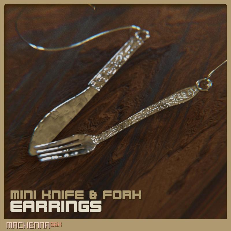 Miniature Fork & Knife Earrings Set