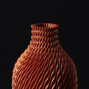 Modern Cylindrical Vase with Wavy Relief