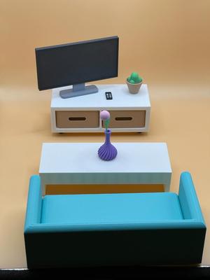 TV Furniture Set for 15cm Barbies
