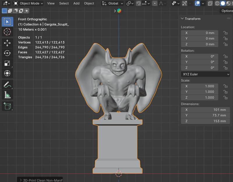 Bat Gargoyle Statue Sculpture / Ornament